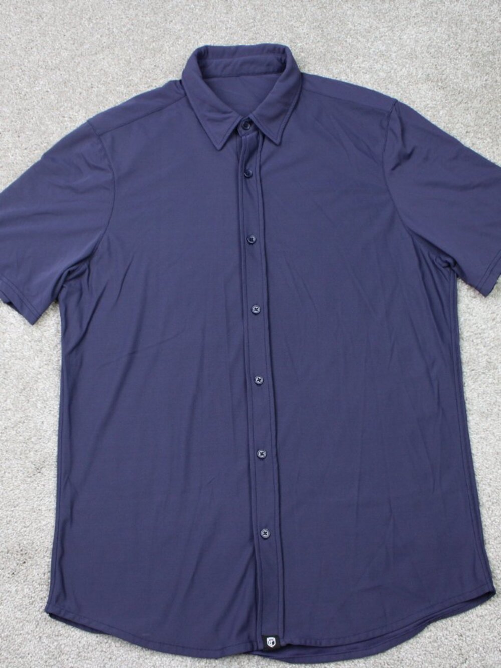 Born Primitive Shirt Mens XL Purple Nylon Stretch Short Sleeve Casual Button